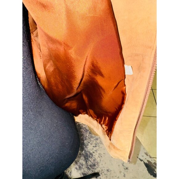 Vintage Leather by New England Classic Money Camel Leather Bomber Moto Jacket M - Picture 6 of 13